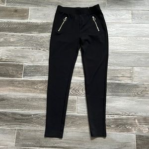 NWOT Justice size 14/16 black legging pant with zippered faux front pocket